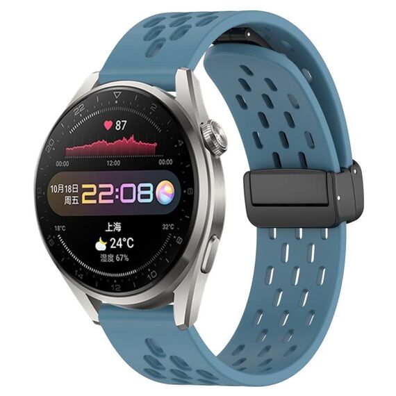 Per Huawei Watch 3 Pro cinturino in silicone con chiusura magnetica pieghevole da 22 mm (blu)