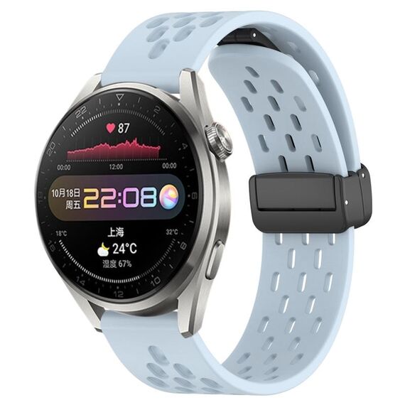 Per Huawei Watch 3 Pro cinturino in silicone con chiusura magnetica pieghevole da 22 mm (azzurro)