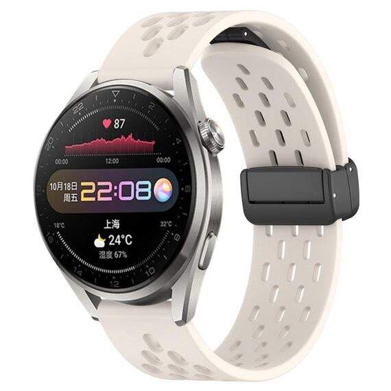 Per Huawei Watch 3 Pro cinturino in silicone con chiusura magnetica pieghevole da 22 mm (colore Starlight)