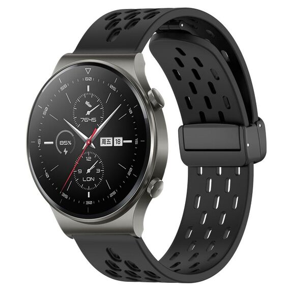 Per Huawei GT2 Pro cinturino in silicone con chiusura magnetica pieghevole da 22 mm (nero)