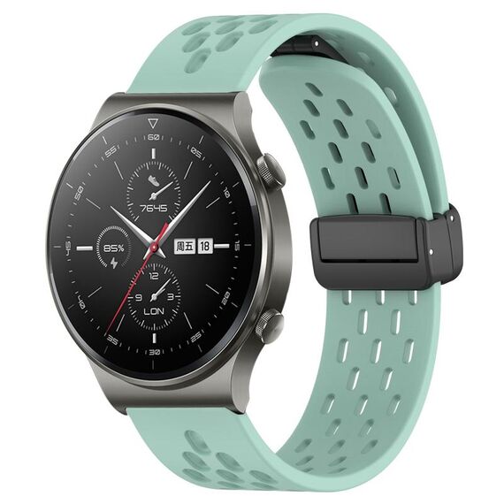 Per Huawei GT2 Pro cinturino in silicone con chiusura magnetica pieghevole da 22 mm (verde acqua)