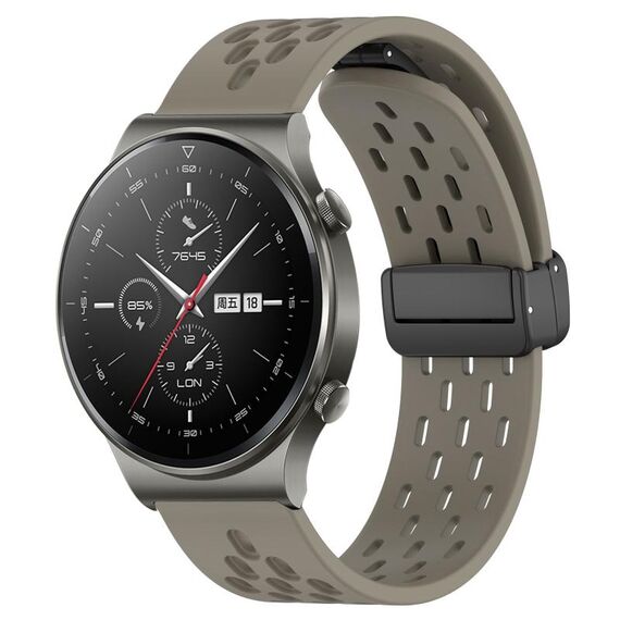 Per Huawei GT2 Pro cinturino in silicone con chiusura magnetica pieghevole da 22 mm (cenere spaziale)