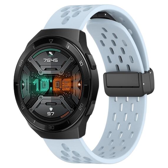 Per Huawei Watch GT 2E cinturino in silicone con chiusura magnetica pieghevole da 22 mm (azzurro)