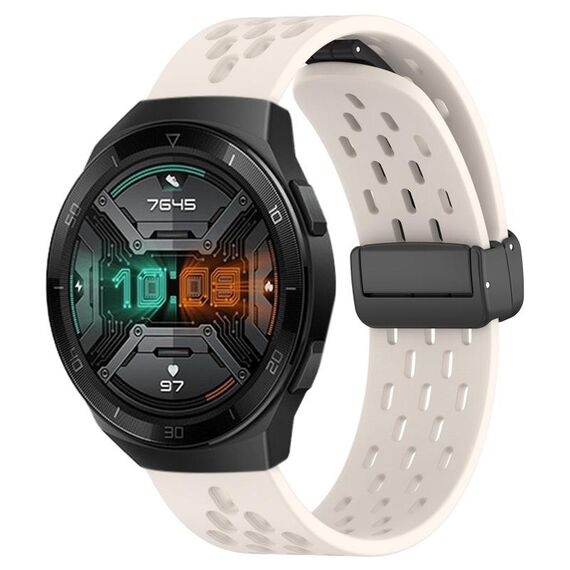 Per Huawei Watch GT 2E cinturino in silicone con chiusura magnetica pieghevole da 22 mm (colore Starlight)