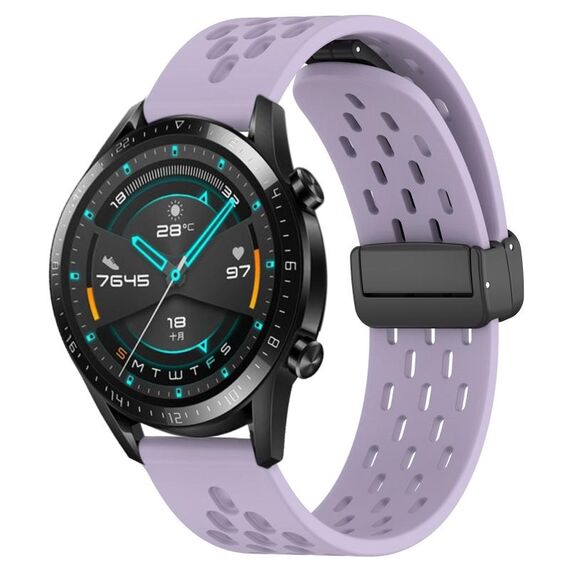 Per Huawei GT2 46mm 22mm cinturino in silicone con chiusura magnetica pieghevole (viola)