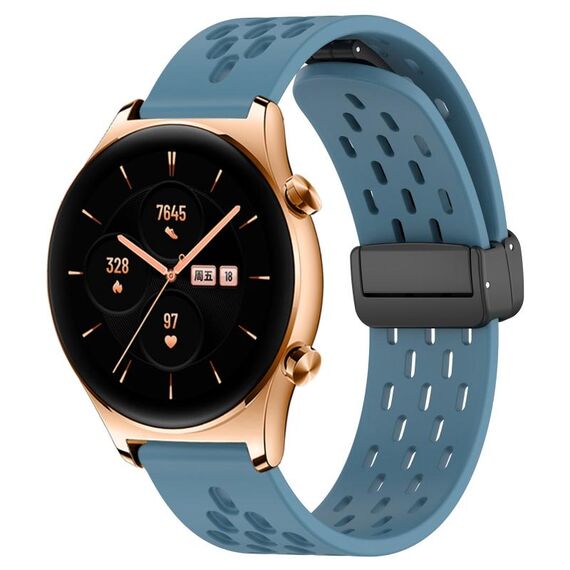 Per Honor Watch GS 3 Cinturino in silicone con chiusura magnetica pieghevole da 22 mm (blu)