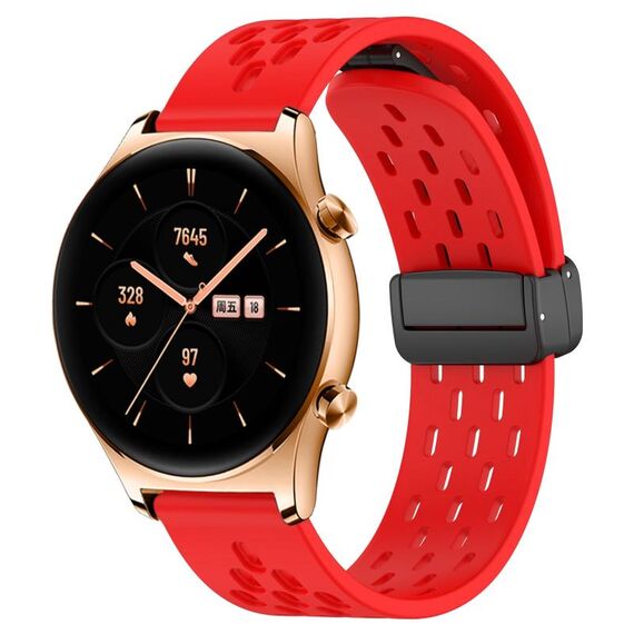Per Honor Watch GS 3 Cinturino in silicone con chiusura magnetica pieghevole da 22 mm (rosso)
