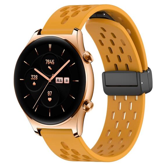 Per Honor Watch GS 3 Cinturino in silicone con chiusura magnetica pieghevole da 22 mm (giallo)