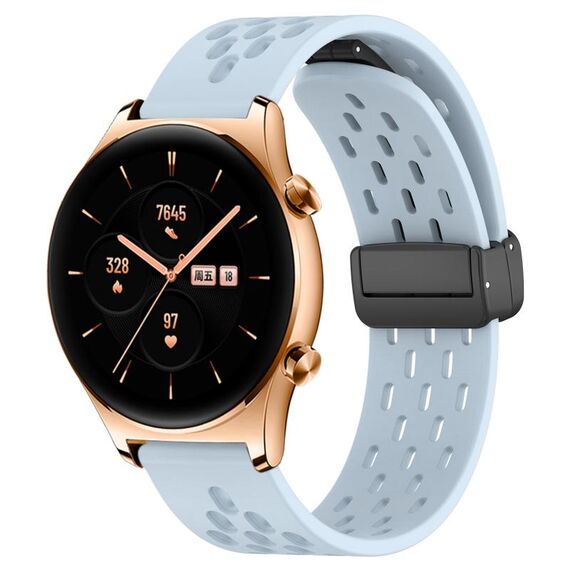 Per Honor Watch GS 3 Cinturino in silicone con chiusura magnetica pieghevole da 22 mm (azzurro)
