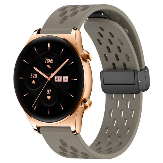Per Honor Watch GS 3 cinturino in silicone con chiusura magnetica pieghevole da 22 mm (cenere spaziale)