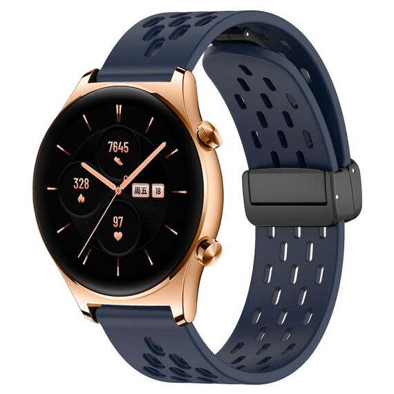 Per Honor Watch GS 3 Cinturino in silicone con chiusura magnetica pieghevole da 22 mm (blu notte)