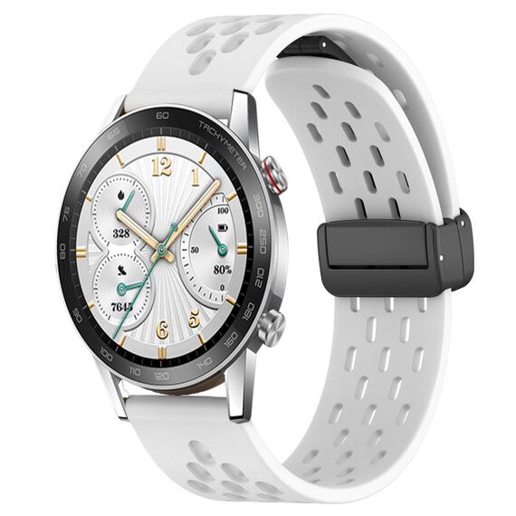 Per Honor Watch GS 3i cinturino in silicone con chiusura magnetica pieghevole da 22 mm (bianco)