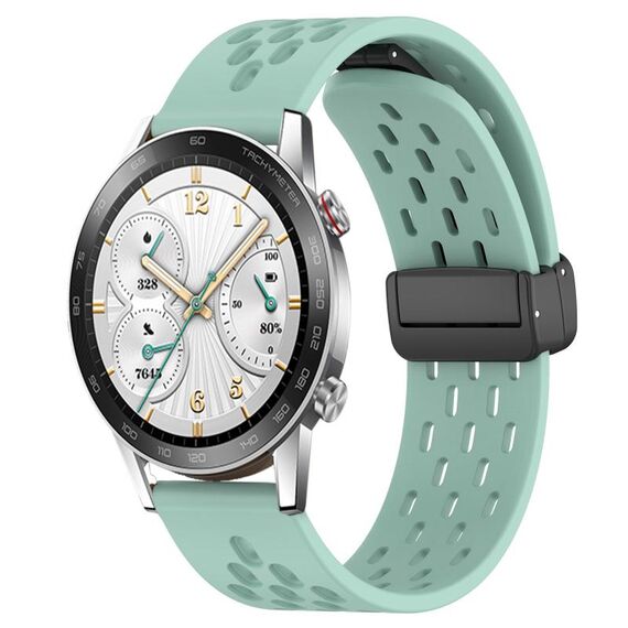 Per Honor Watch GS 3i cinturino in silicone con chiusura magnetica pieghevole da 22 mm (verde acqua)