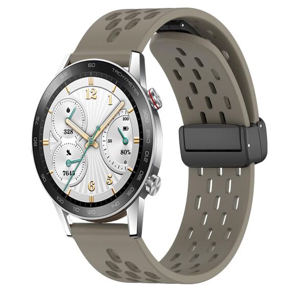 Per Honor Watch GS 3i cinturino in silicone con chiusura magnetica pieghevole da 22 mm (cenere spaziale)