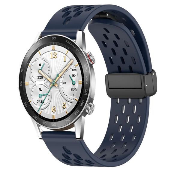Per Honor Watch GS 3i Cinturino in silicone con chiusura magnetica pieghevole da 22 mm (blu notte)