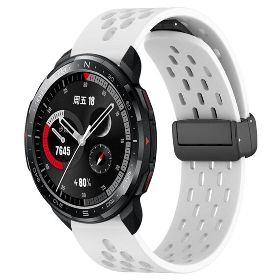 Per Honor Watch GS Pro cinturino in silicone con chiusura magnetica pieghevole da 22 mm (bianco)