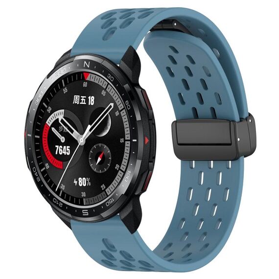 Per Honor Watch GS Pro cinturino in silicone con chiusura magnetica pieghevole da 22 mm (blu)