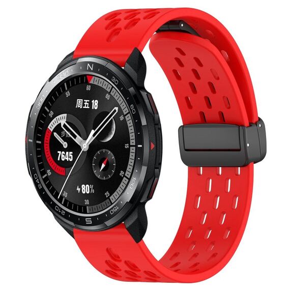 Per Honor Watch GS Pro Cinturino in silicone con chiusura magnetica pieghevole da 22 mm (rosso)