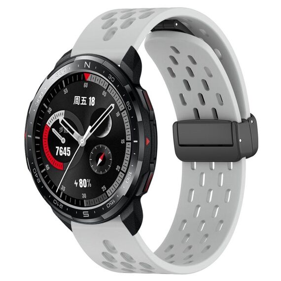 Per Honor Watch GS Pro Cinturino in silicone con chiusura magnetica pieghevole da 22 mm (grigio chiaro)