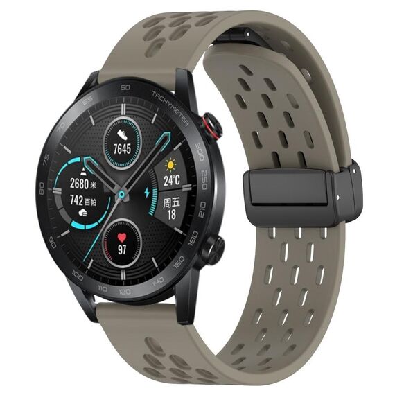 Per Honor Magic Watch 2 46mm 22mm Cinturino in silicone con chiusura magnetica pieghevole (Cenere spaziale)