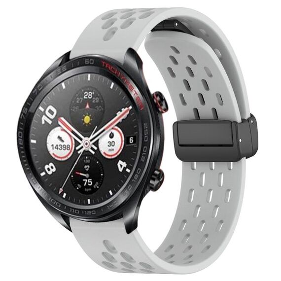 Per Honor Watch Dream Cinturino in silicone con chiusura magnetica pieghevole da 22 mm (grigio chiaro)