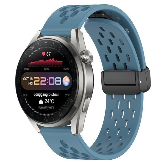 Per Huawei Watch 3 Pro Nuovo cinturino in silicone con chiusura magnetica pieghevole da 22 mm (blu)