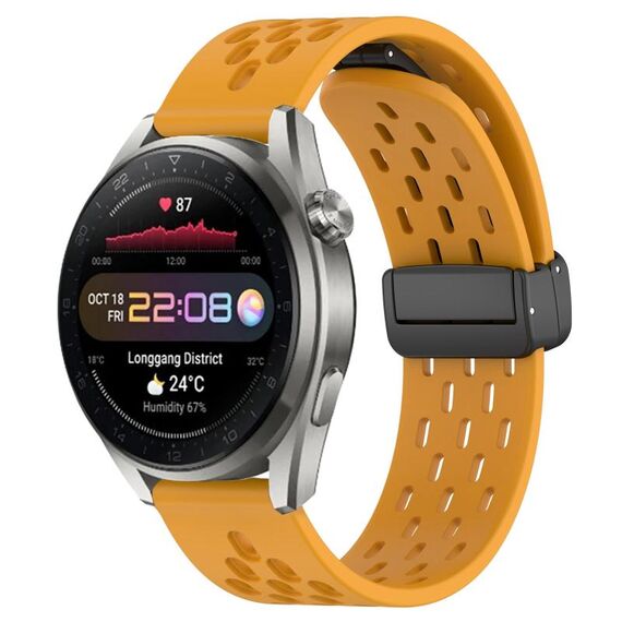 Per Huawei Watch 3 Pro Nuovo cinturino in silicone con chiusura magnetica pieghevole da 22 mm (giallo)