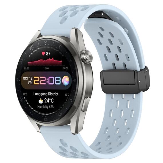 Per Huawei Watch 3 Pro Nuovo cinturino in silicone con chiusura magnetica pieghevole da 22 mm (azzurro)