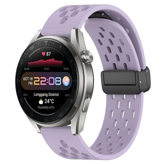 Per Huawei Watch 3 Pro Nuovo cinturino in silicone con chiusura magnetica pieghevole da 22 mm (viola)