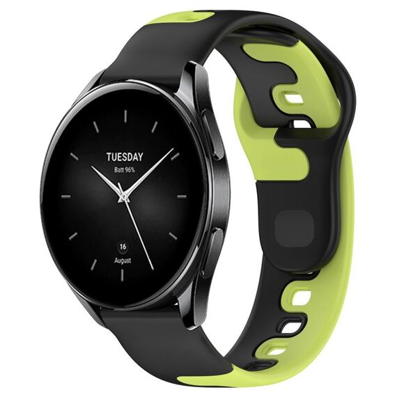 Per Xiaomi Watch S2 42mm 22mm cinturino in silicone bicolore (nero + verde)
