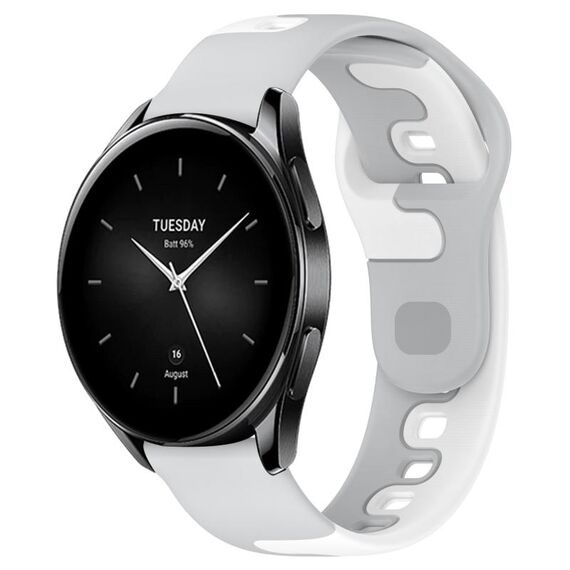 Per Xiaomi Watch S2 42mm 22mm cinturino in silicone bicolore (grigio + bianco)