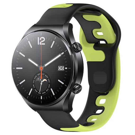 Per Xiaomi MI Watch S1 cinturino in silicone bicolore da 22 mm (nero + verde)