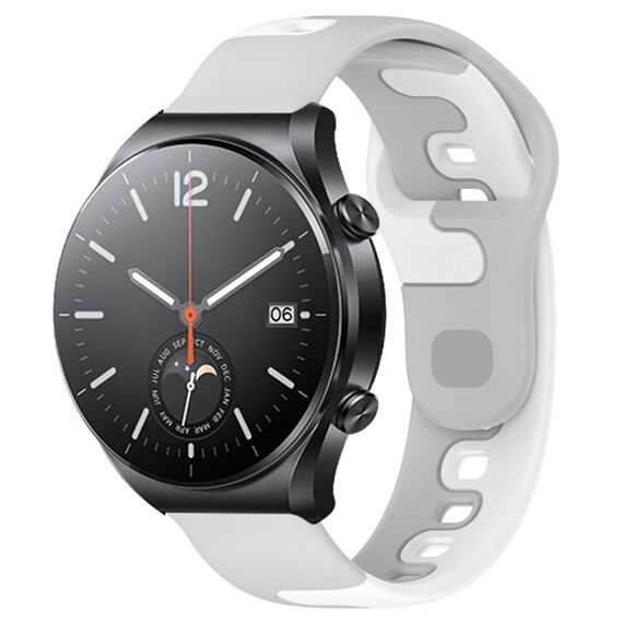 Per Xiaomi MI Watch S1 cinturino in silicone bicolore da 22 mm (grigio + bianco)
