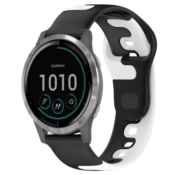 Per cinturino in silicone bicolore Garmin Venu 3 da 22 mm (nero + bianco)