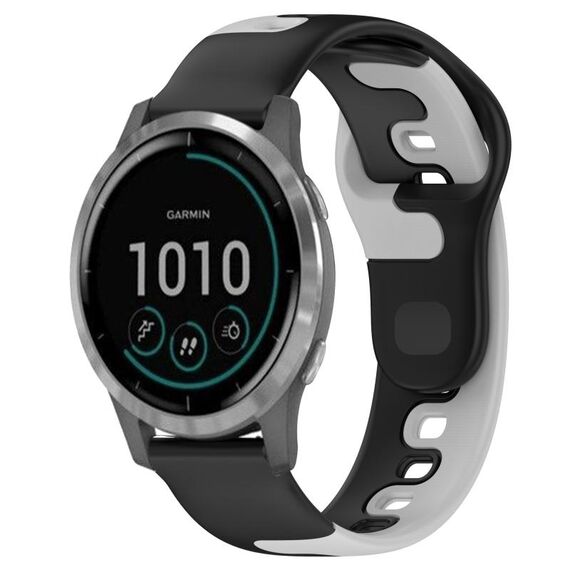 Per cinturino in silicone bicolore Garmin Venu 3 da 22 mm (nero + grigio)