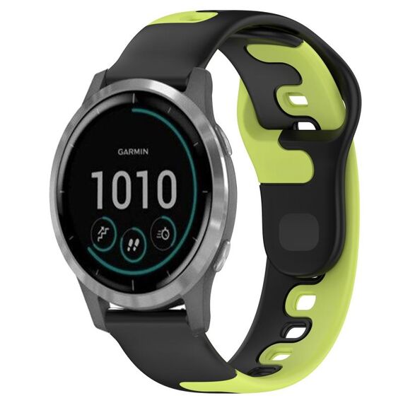 Per cinturino in silicone bicolore Garmin Venu 3 da 22 mm (nero + verde)