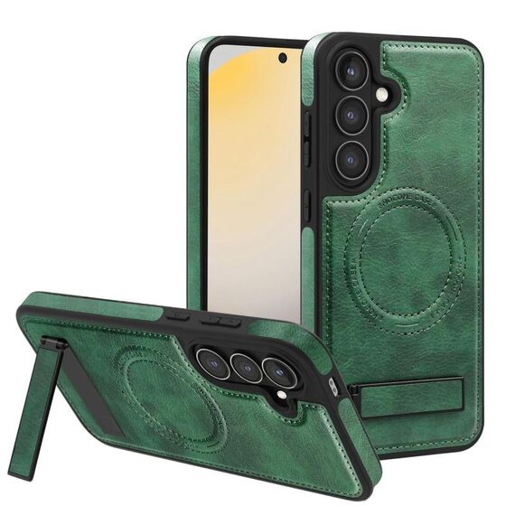 Per Samsung Galaxy S24 5G Custodia multifunzione MagSafe PU per telefono (verde)