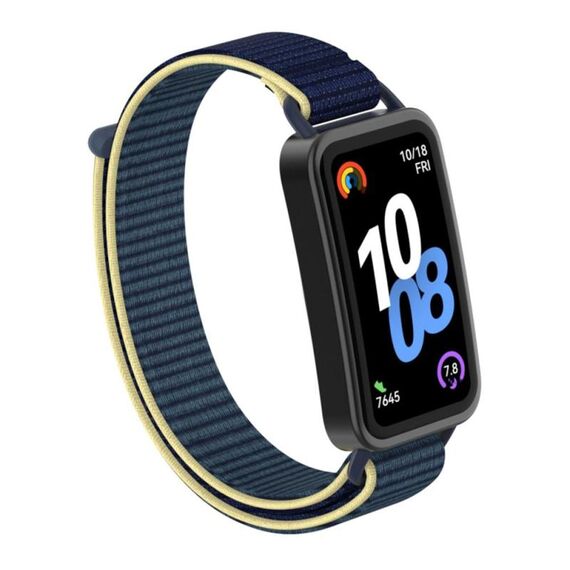 Per Huawei Band 10/9/8 Cinturino per orologio con gancio e passante in nylon con connettore in plastica (blu ghiaccio)