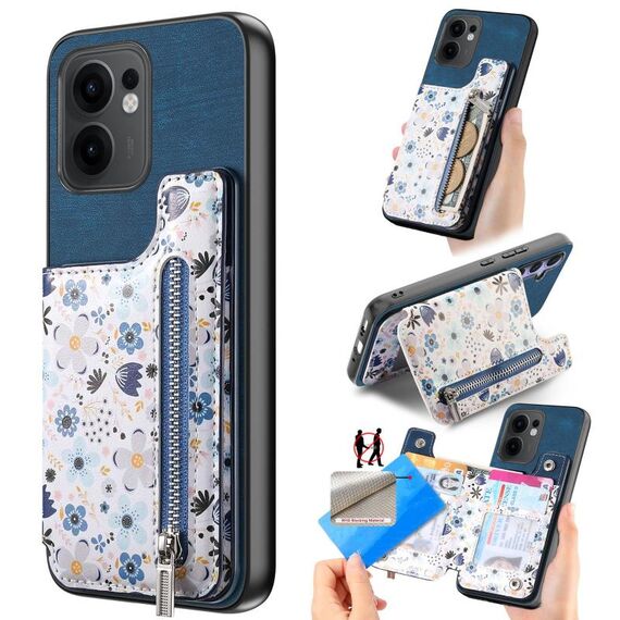 Per OPPO Reno13 F Retro Painted Zipper Back Custodia per telefono (blu)