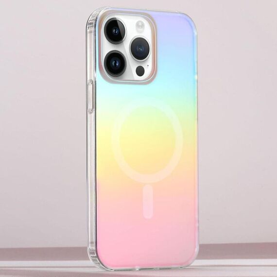 Per iPhone 14 Pro Max Custodia per telefono MagSafe con sfumatura placcata colorata e smerigliata (placcatura colorata)