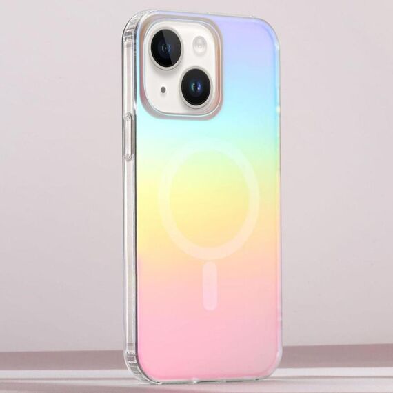 Per iPhone 15 Plus Custodia per telefono MagSafe con sfumatura placcata colorata e smerigliata (placcatura colorata)