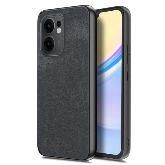 Per OPPO Reno13 F Custodia per telefono in pelle vintage per PC (nero)