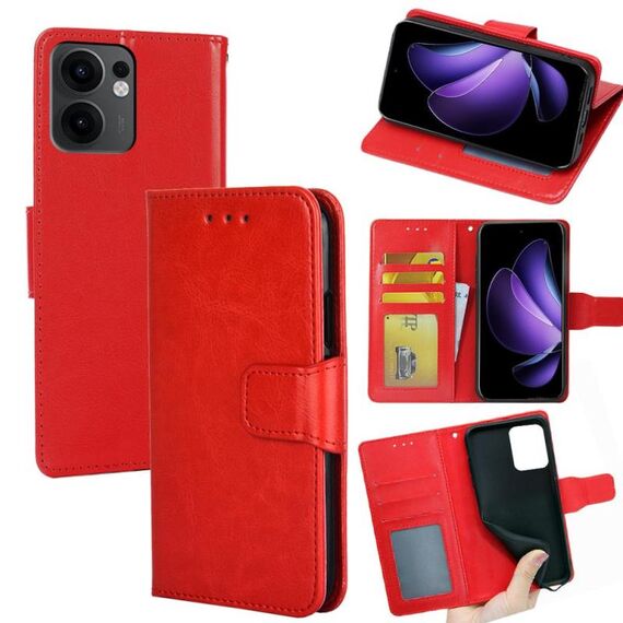 Per OPPO Reno13 F 5G / 4G Custodia in pelle con texture di cristallo (rosso)
