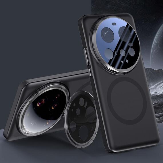 Per Xiaomi 15 Ultra Feather Metal Lens Holder MagSafe Custodia per telefono Skin Feel (nero ossidiana)