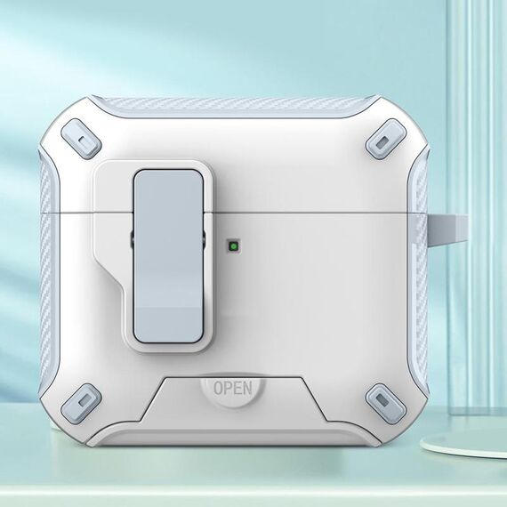 Per AirPods 4 Auricolari Bluetooth wireless Custodia protettiva MagSafe Holder (bianco azzurro)