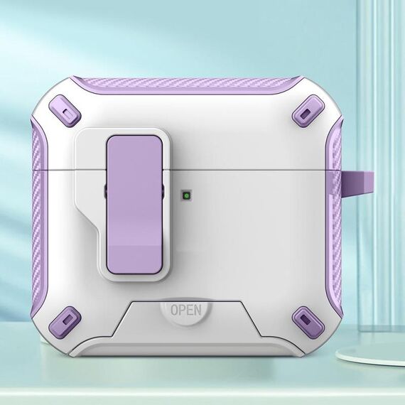 Per AirPods 4 Auricolari Bluetooth wireless MagSafe Holder Custodia protettiva (bianco viola)