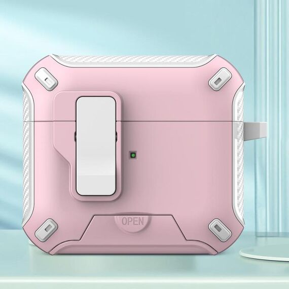 Per AirPods 3 auricolari Bluetooth wireless MagSafe Holder Custodia protettiva (bianco rosa)