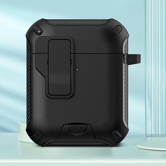 Per AirPods 2/1 Auricolari Bluetooth wireless Custodia protettiva con supporto MagSafe (nero)