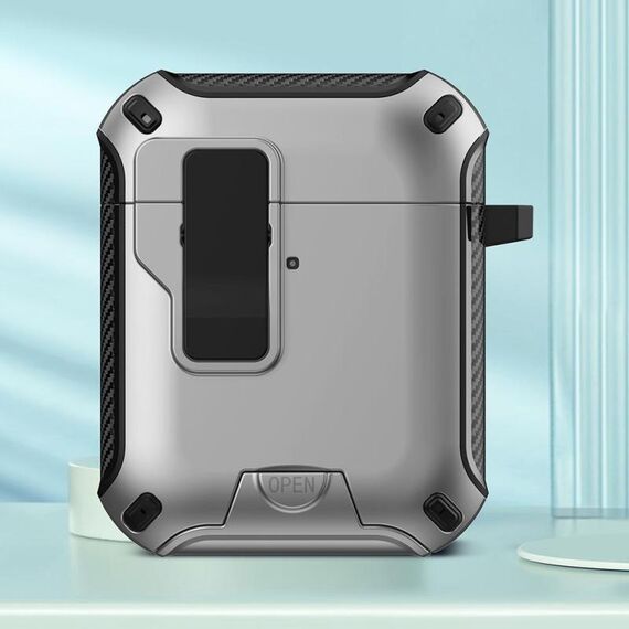 Per AirPods 2/1 Auricolari Bluetooth wireless Custodia protettiva con supporto MagSafe (argento)