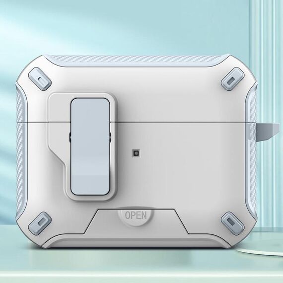 Per AirPods Pro auricolari Bluetooth wireless MagSafe Holder Custodia protettiva (bianco azzurro)